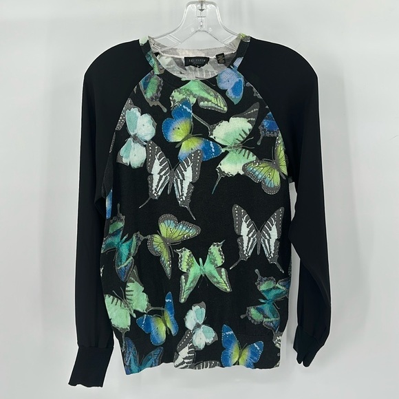 Ted Baker London Black & Blue Butterfly Sweater Size 2 = US 4/6 - Picture 1 of 10
